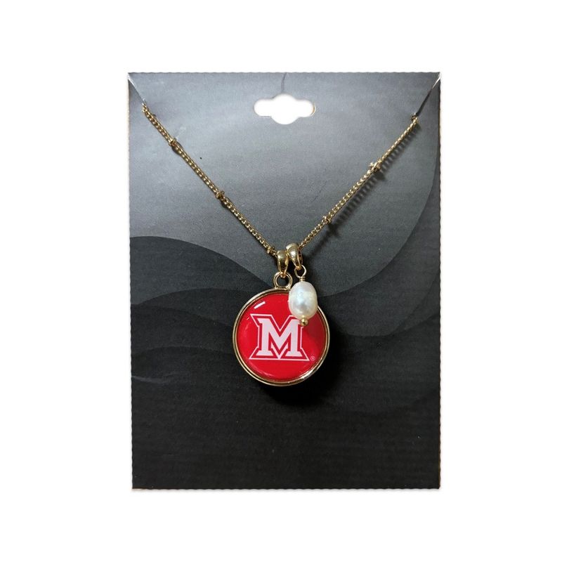 Miami Gold block M Necklace