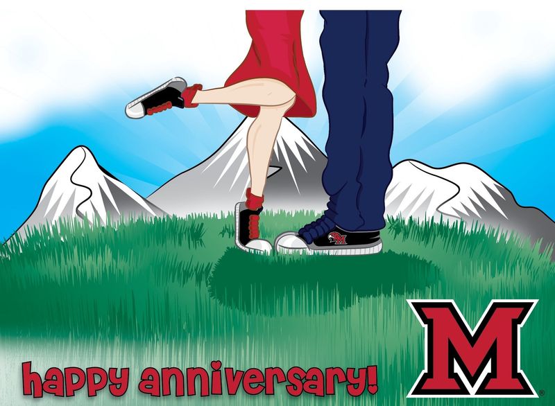 Miami Happy Anniversary Card with Block "M" Logo
