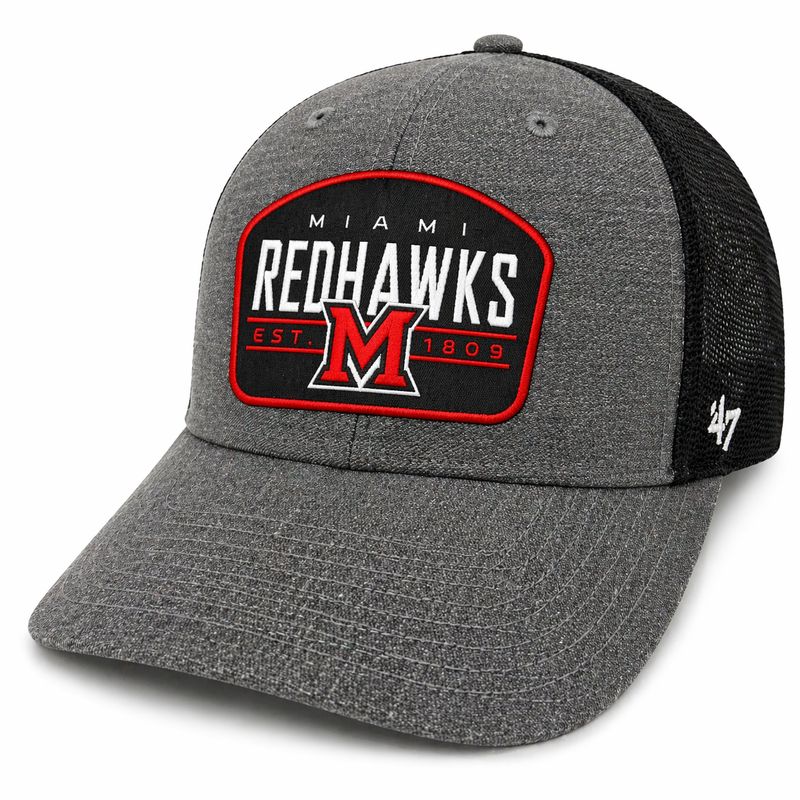 Miami University RedHawks ’47 Charcoal Squad Patch Adjustable Trucker Hat