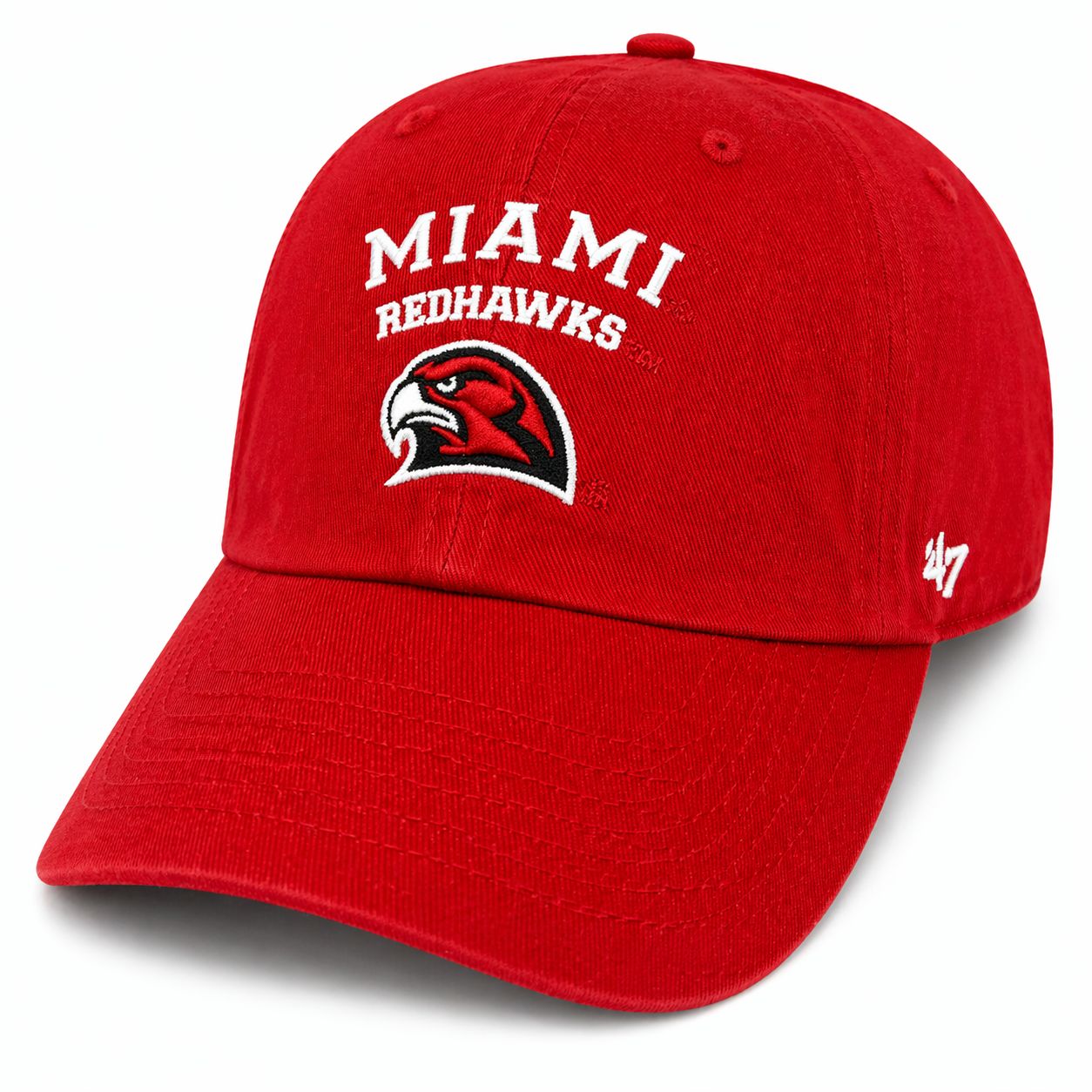 Miami University RedHawks ’47 Red Clean Up Adjustable Hawk Head Hat