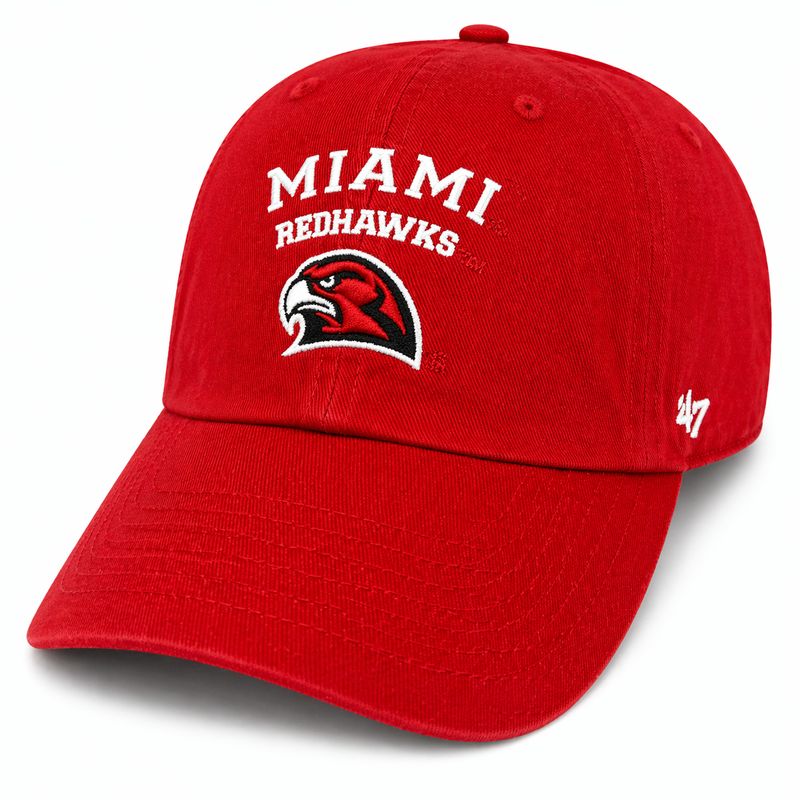 Miami University RedHawks ’47 Red Clean Up Adjustable Hawk Head Hat