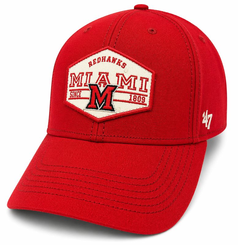 Miami University RedHawks ’47 Red Arcadia MVP Patch Adjustable Hat