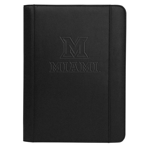 Miami RedHawks Debossed M Zipper Padfolio