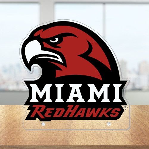 Miami RedHawks Acrylic Hawk Head Standee
