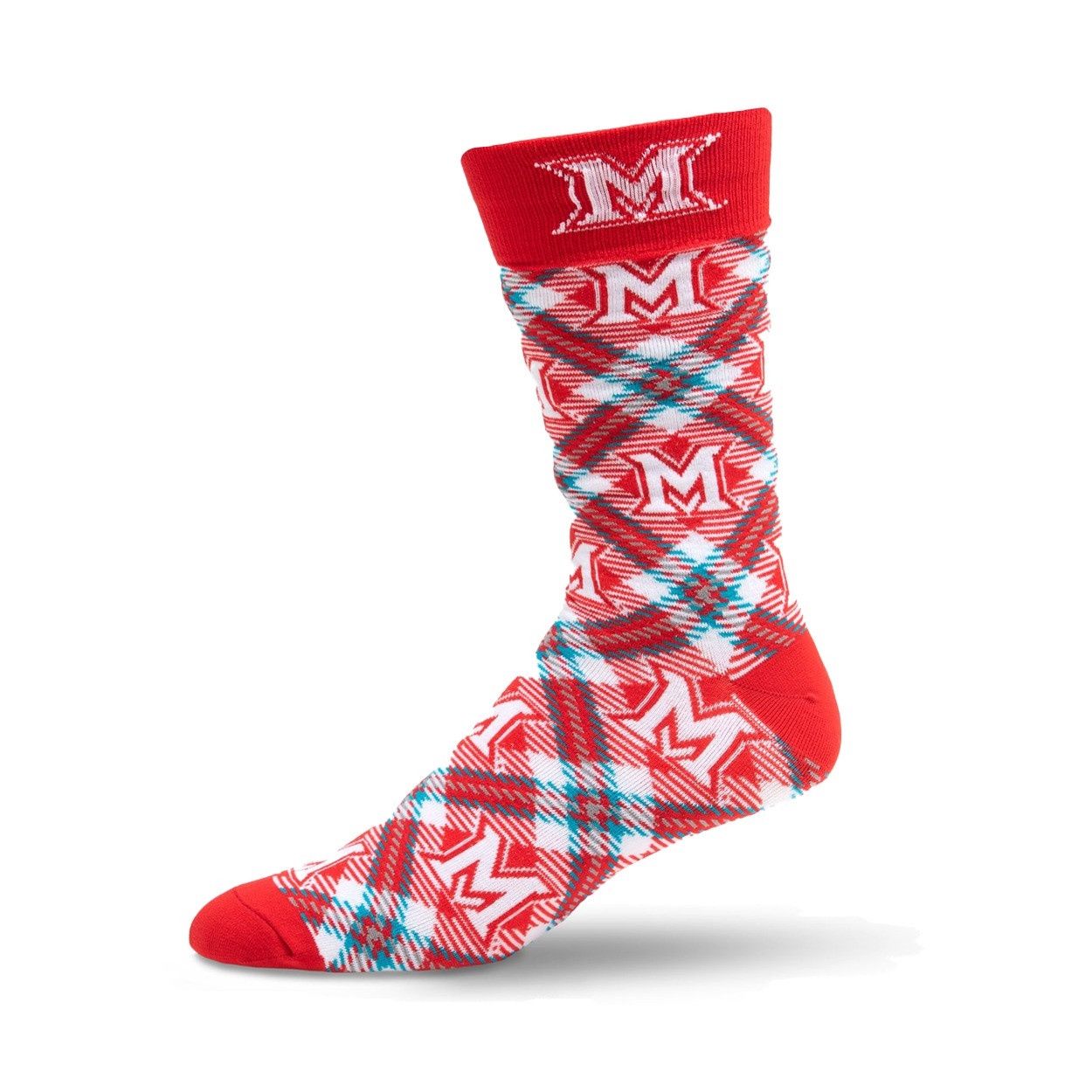 Miami RedHawks Checkered Socks