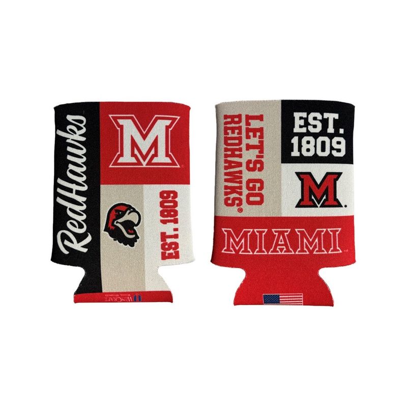 Miami RedHawks Color Blocks Can Coozie