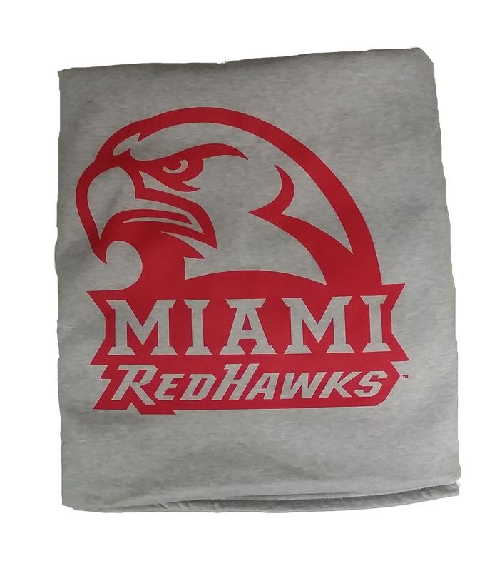 Miami RedHawks Athletic Logo Sweatshirt Blanket