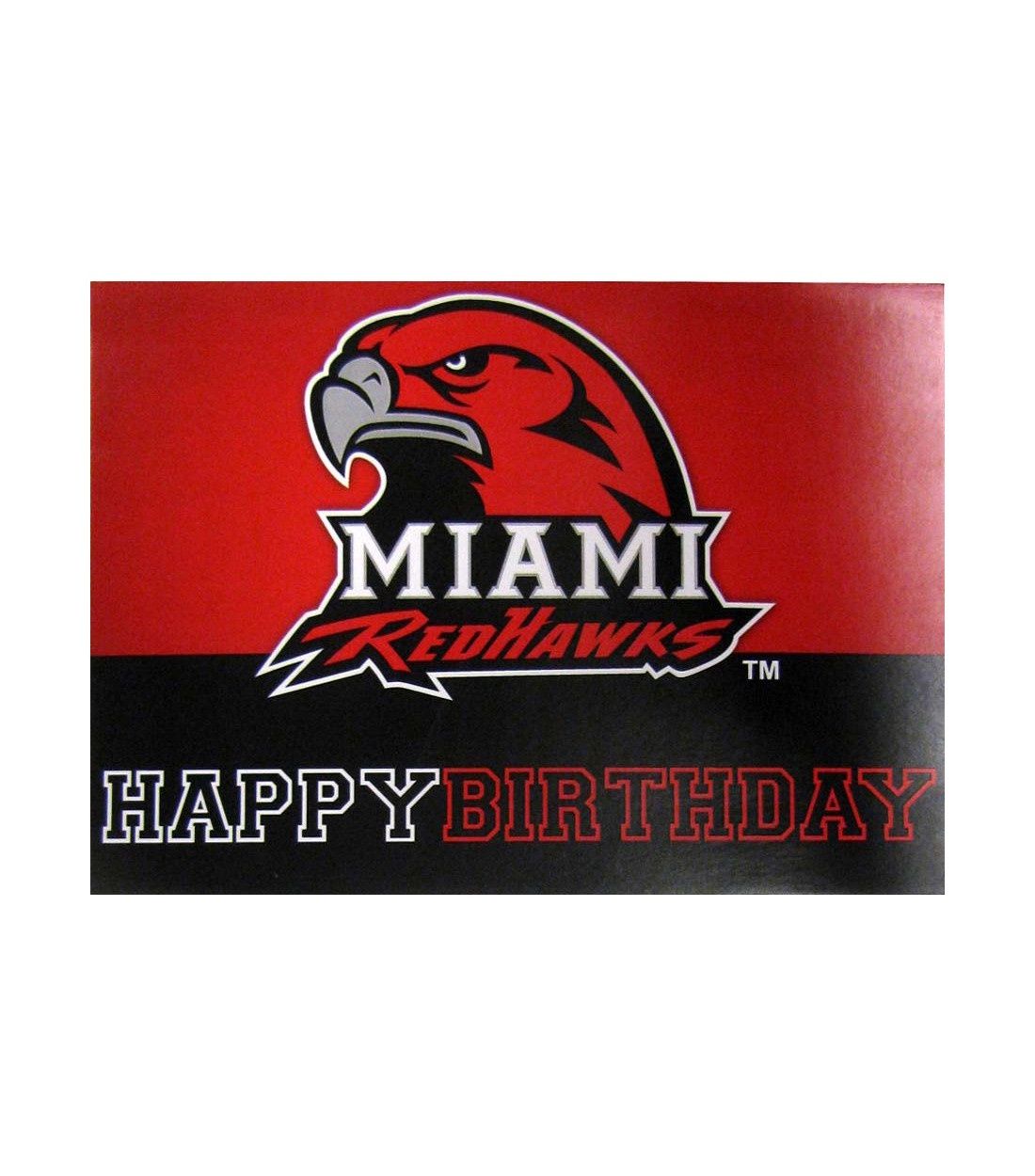 Miami RedHawks Fanatic Cards Happy Birthday Card