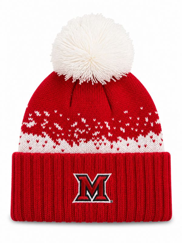 LogoFit Miami University RedHawks Iceman Knit Pom Hat – Red/White