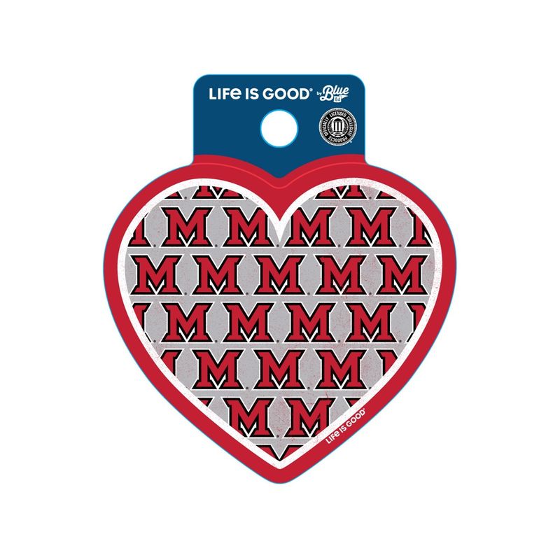 Miami RedHawks Mascot Heart Sticker