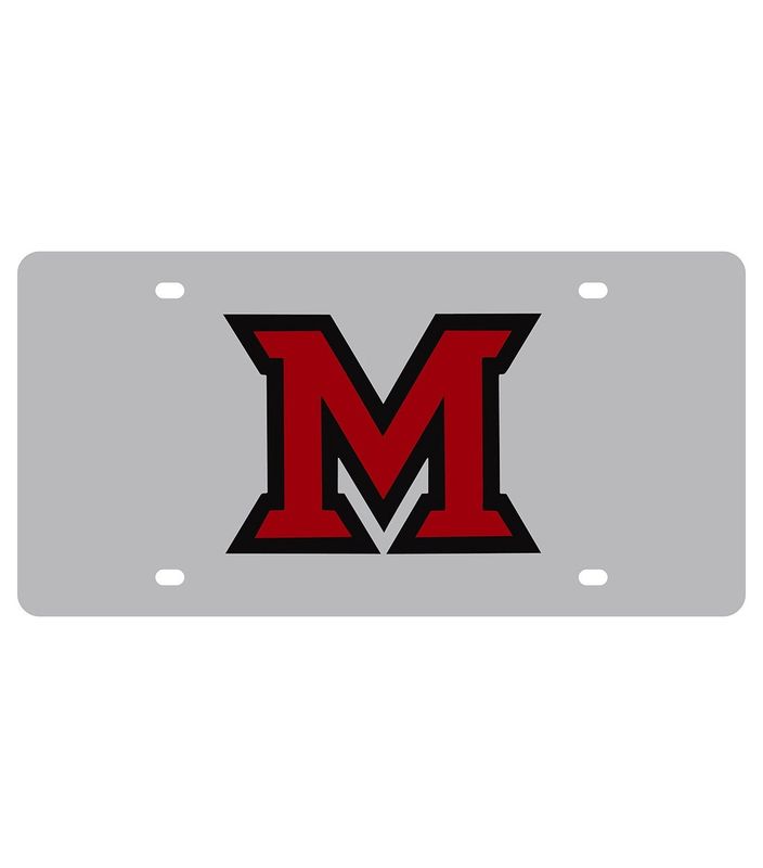 Miami RedHawks Mirrored License Plate