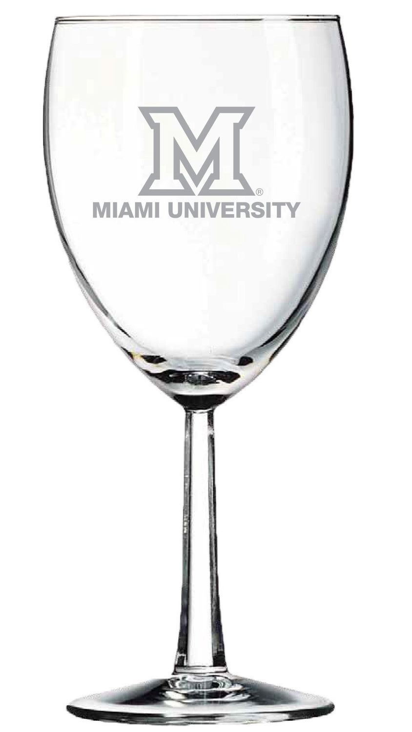 Miami University 12oz Wine Glass