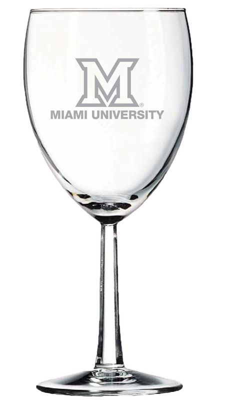Miami University 12oz Wine Glass