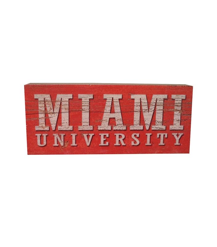 Miami University 6" x 2.5" Red Shelf Block