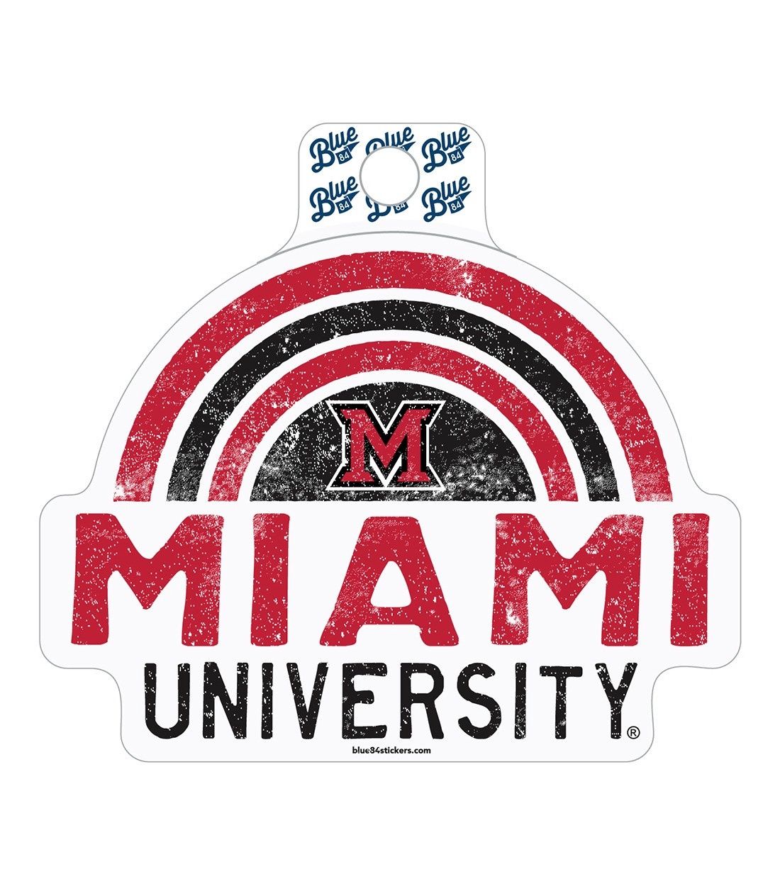Miami University Black &amp; Red Rainbow Sticker