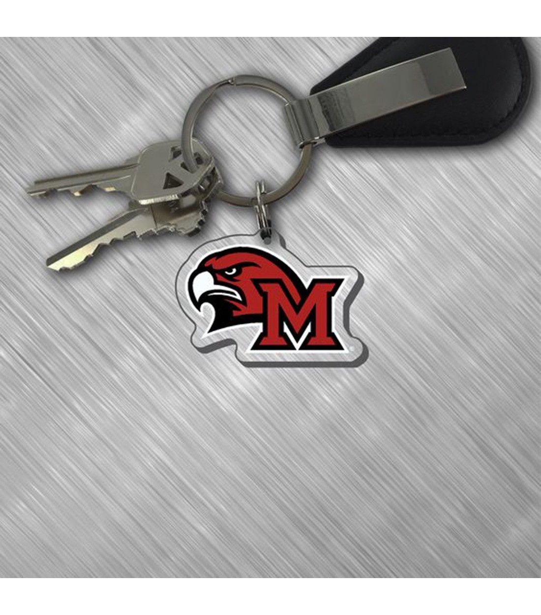 Miami University Block "M" and Hawkhead Keytag