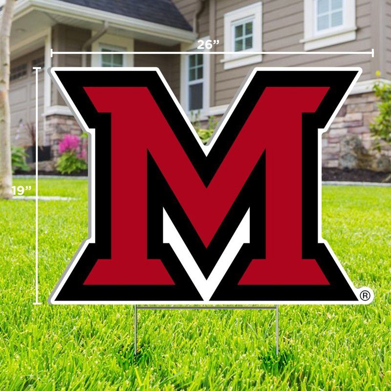 Miami University Block "M" Logo 19"x26" Lawn Sign