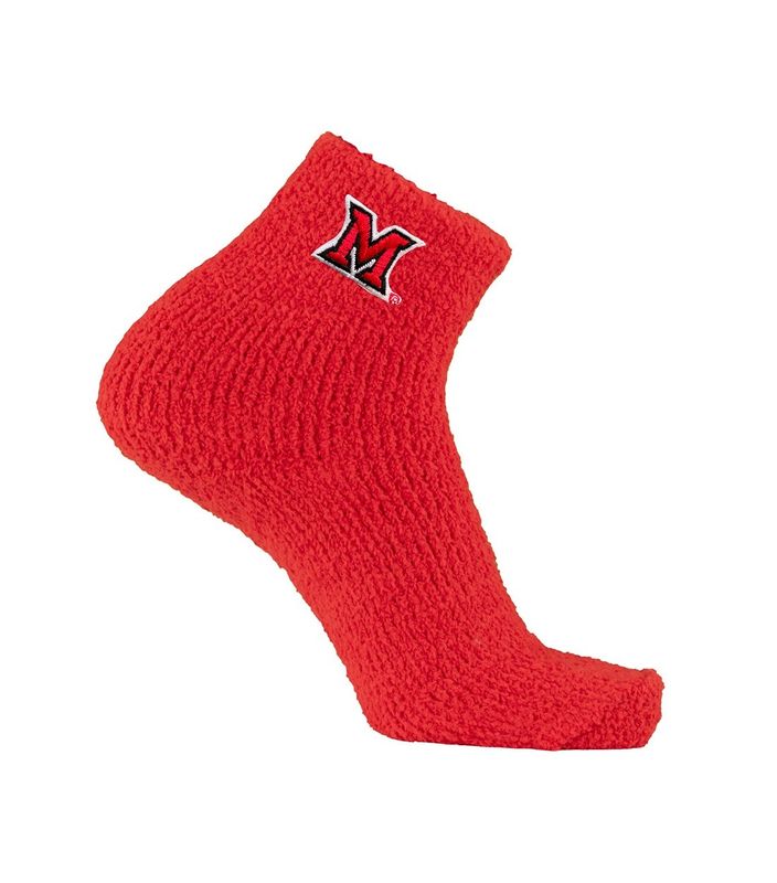Miami RedHawks Red Fuzzy Sock
