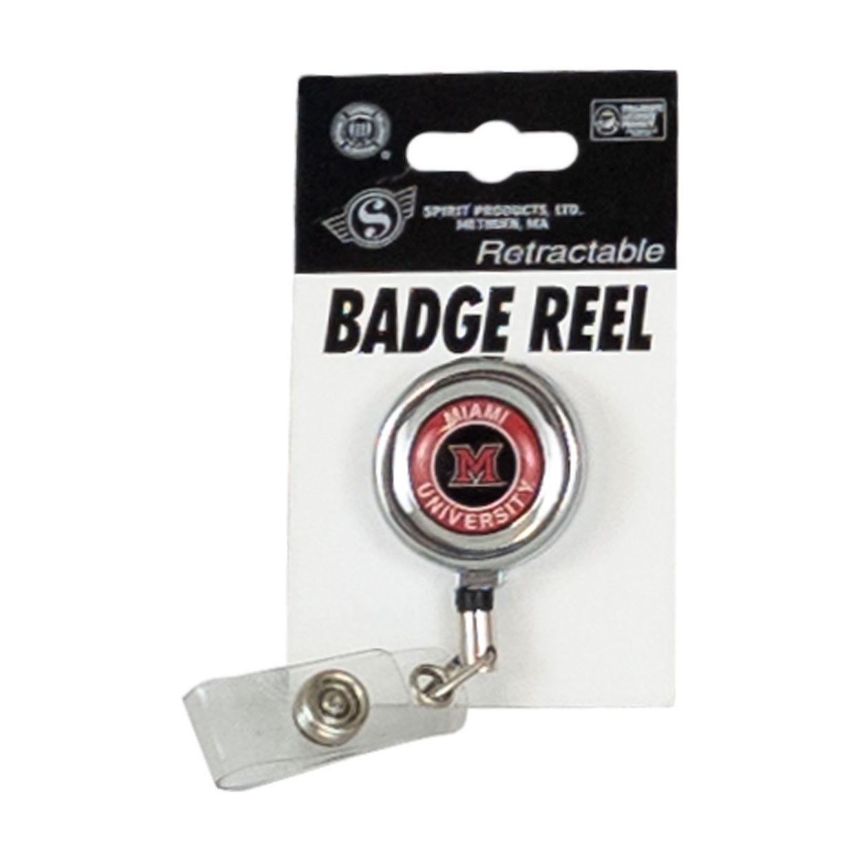 Miami Univ. M Logo Retractable Badge Reel w/ Belt Clip