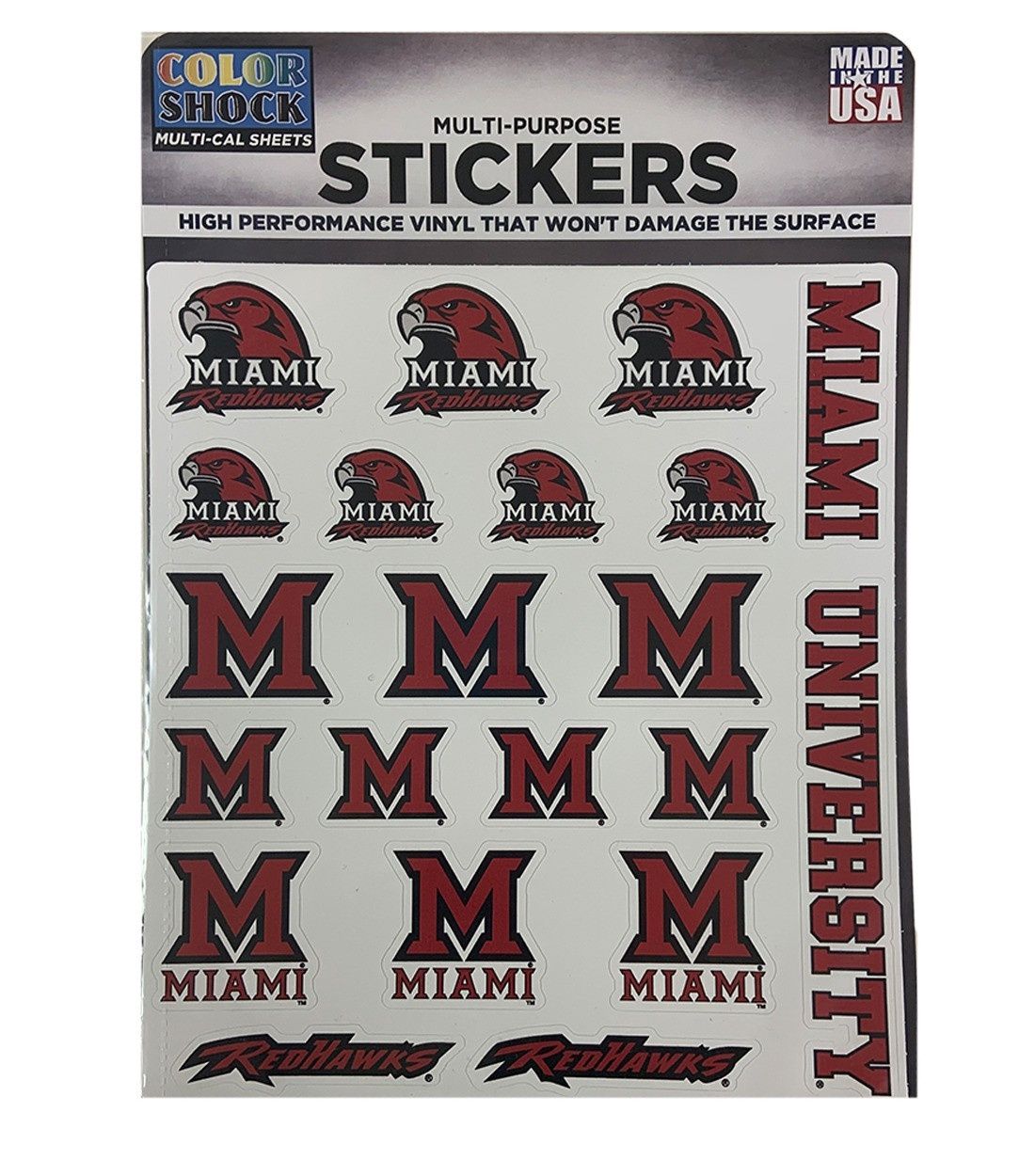 Miami University Assorted Sticker Sheet