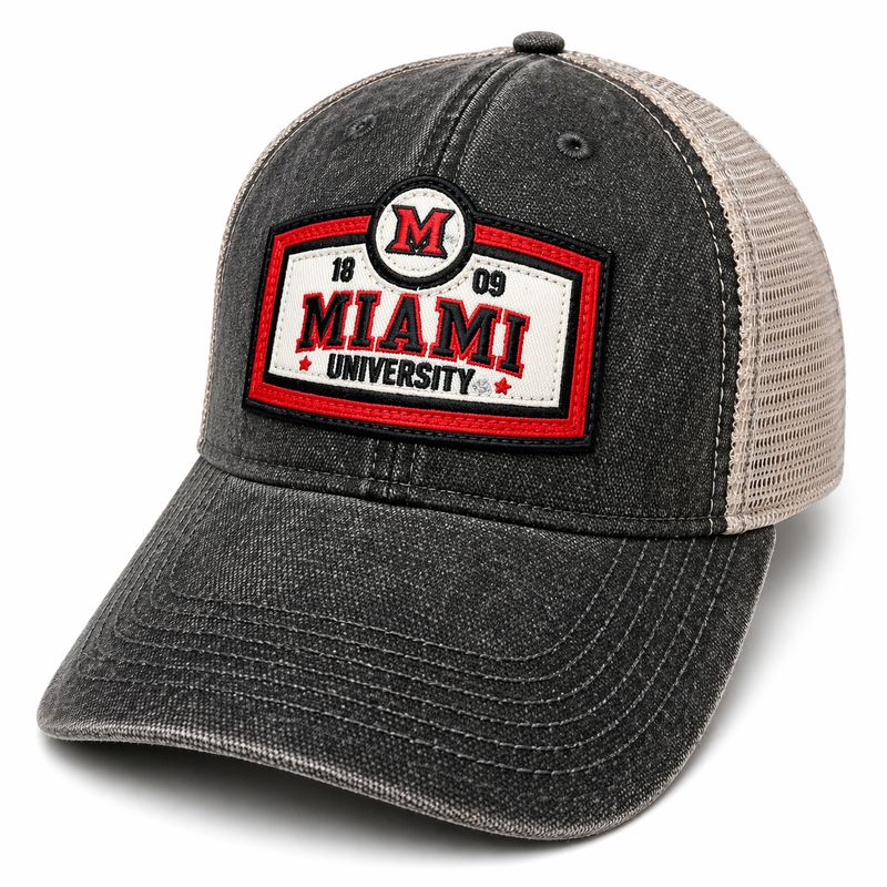 Miami University RedHawks Legacy Black/Grey Dashboard Trucker Hat – Adjustable DTA Cap