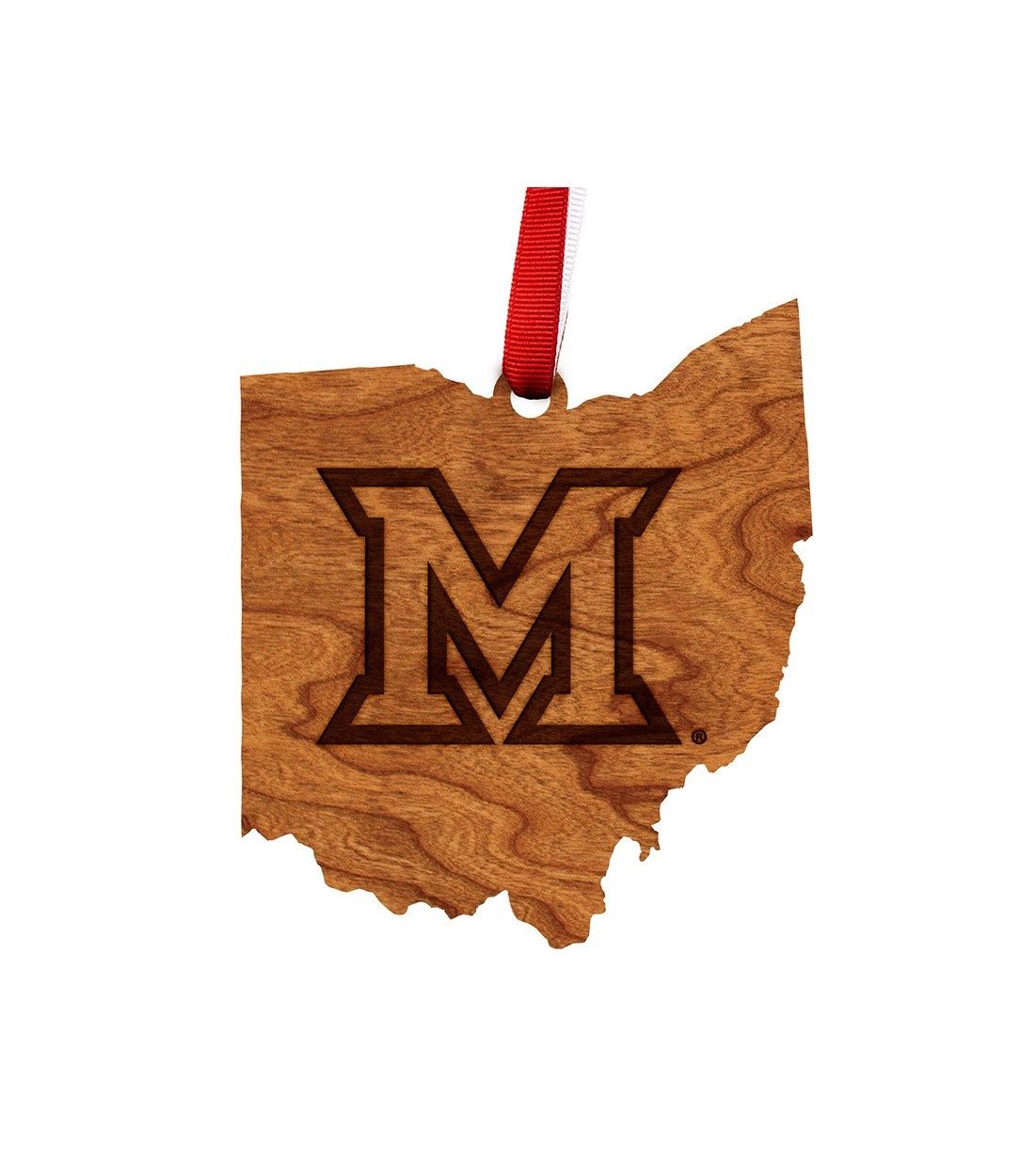 Miami University Block "M" in State Ornament