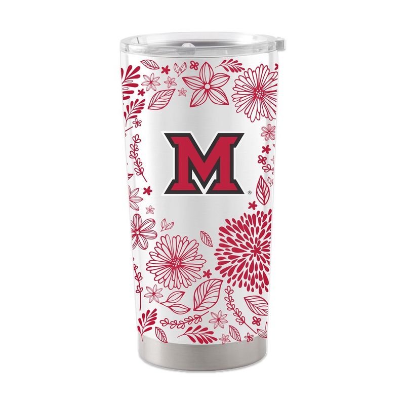 Miami University Botanical Design 20oz Steel Tumbler