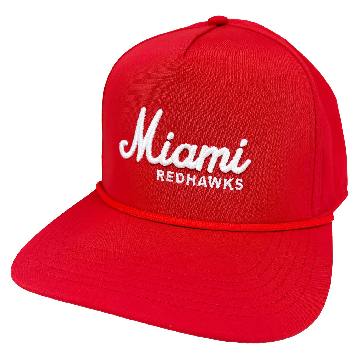 Miami University RedHawks Script Caddy Rope Hat – Scarlet Adjustable Cap