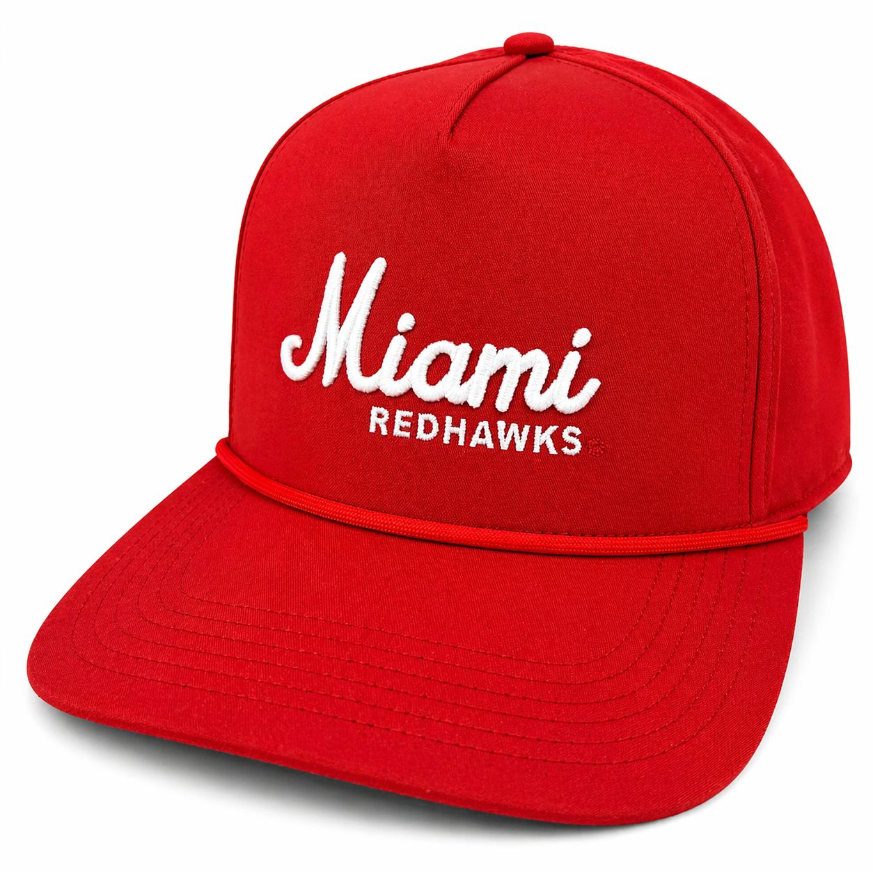 Miami University RedHawks Script Caddy Rope Hat – Scarlet Adjustable Cap