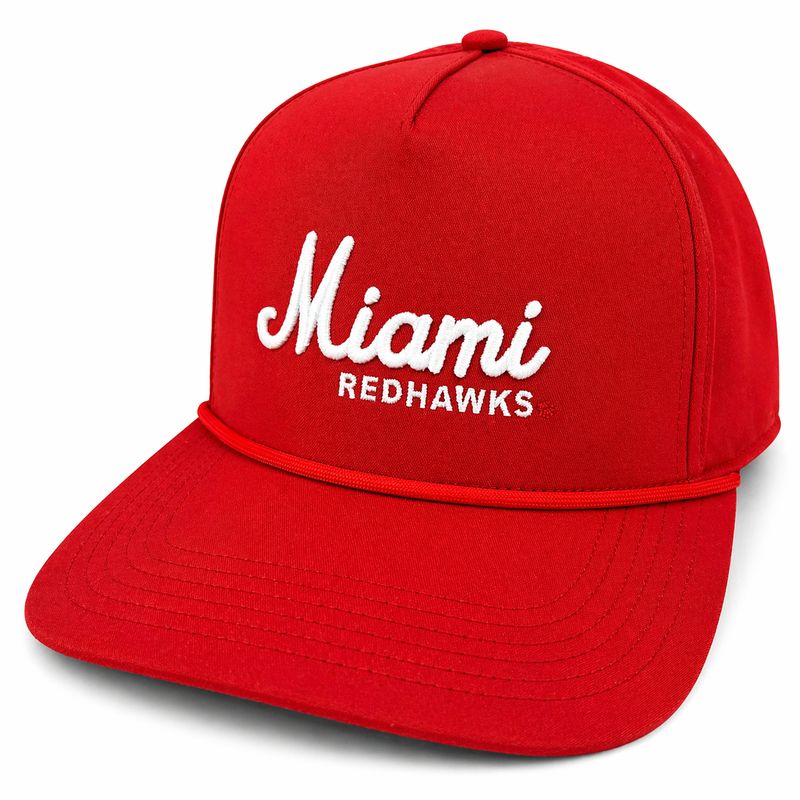 Miami University RedHawks Script Caddy Rope Hat – Scarlet Adjustable Cap