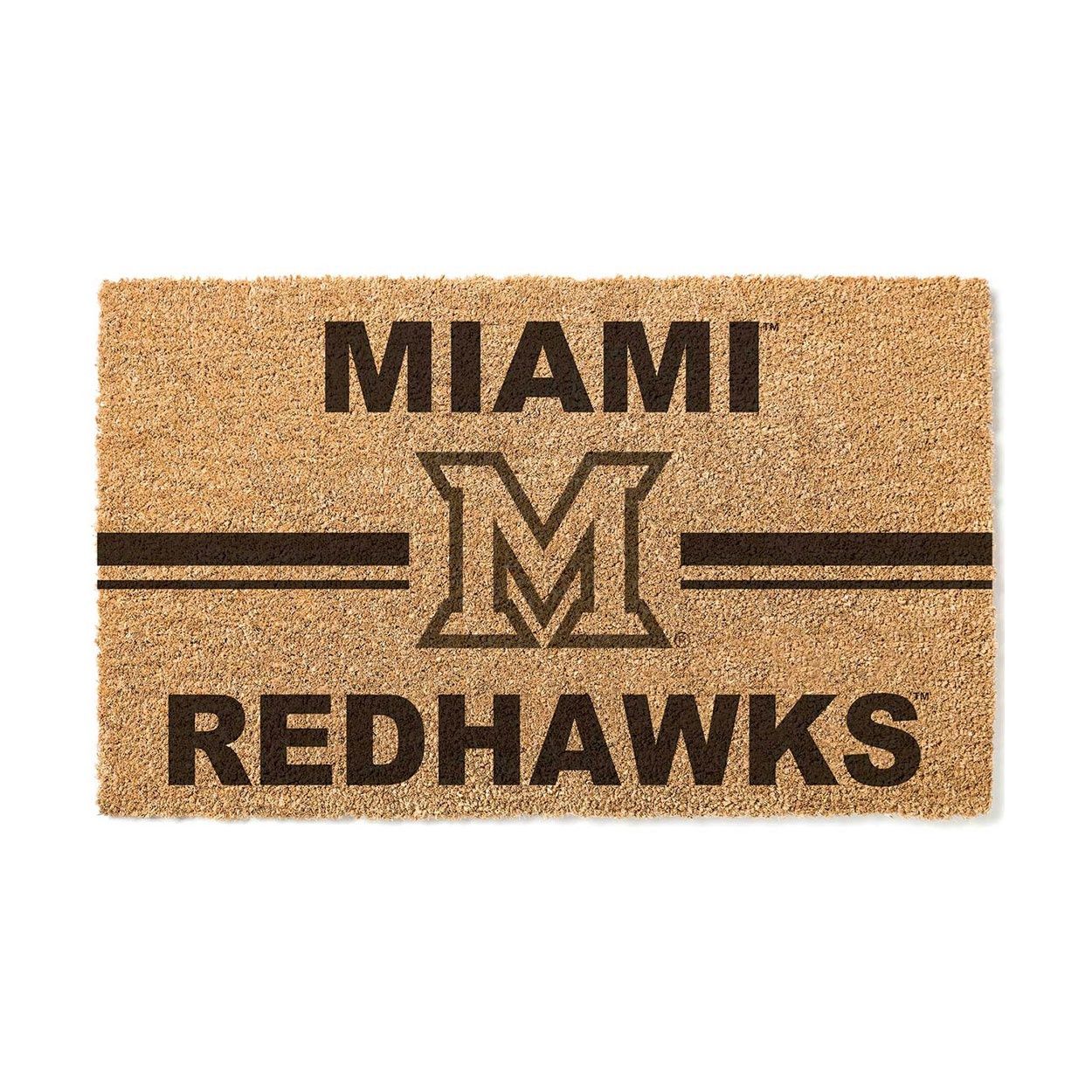 Miami RedHawks Welcome Mat with Block M Logo