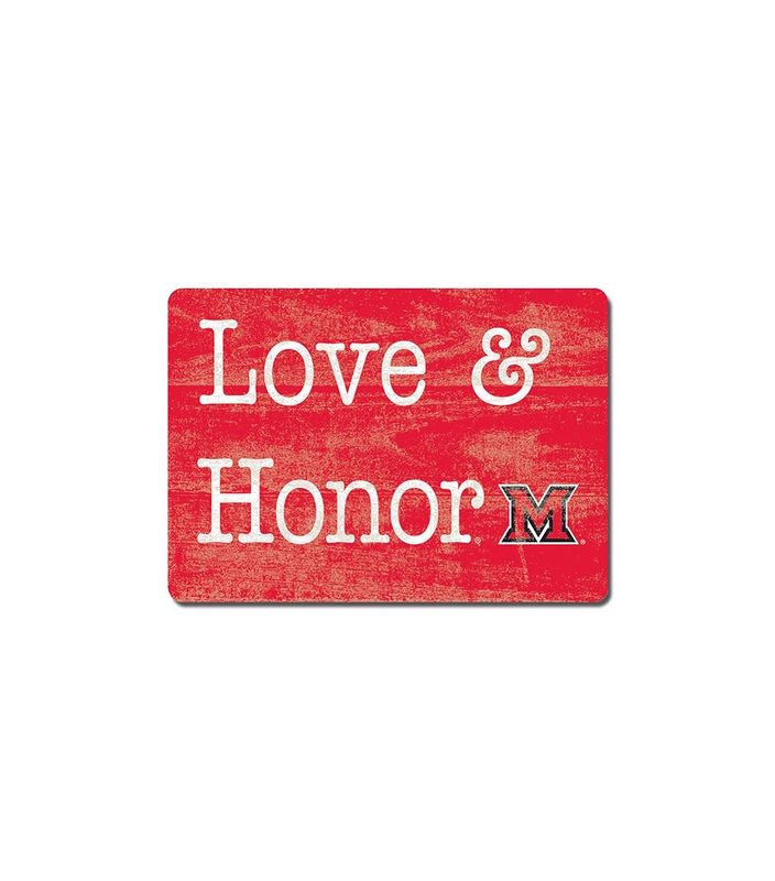 Miami University "Love &amp; Honor" Wooden Magnet