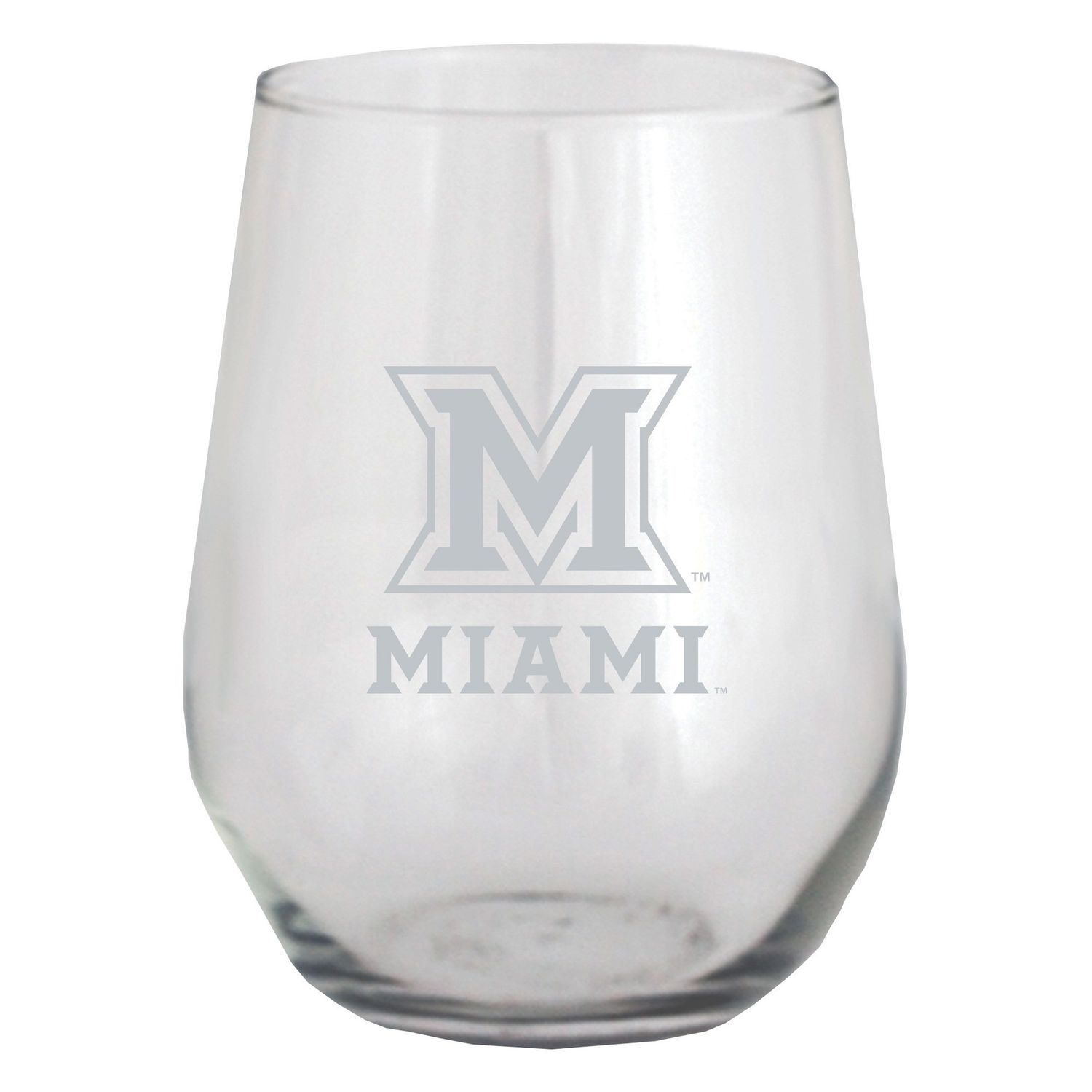 Miami University 17oz Stemless Wine Glass