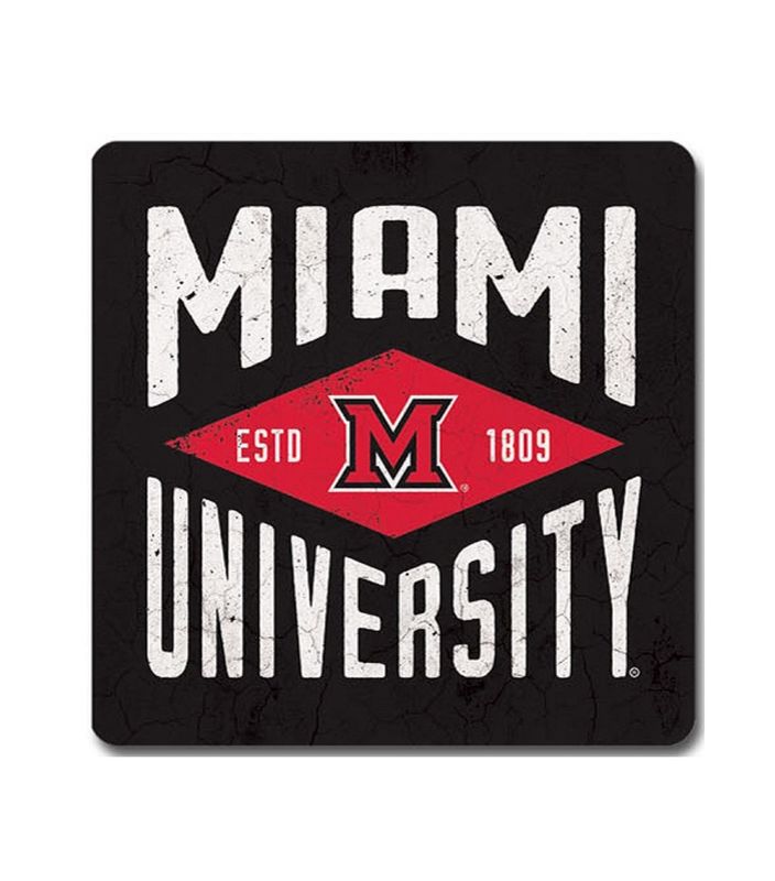 Miami University Black Diamond Style Coaster