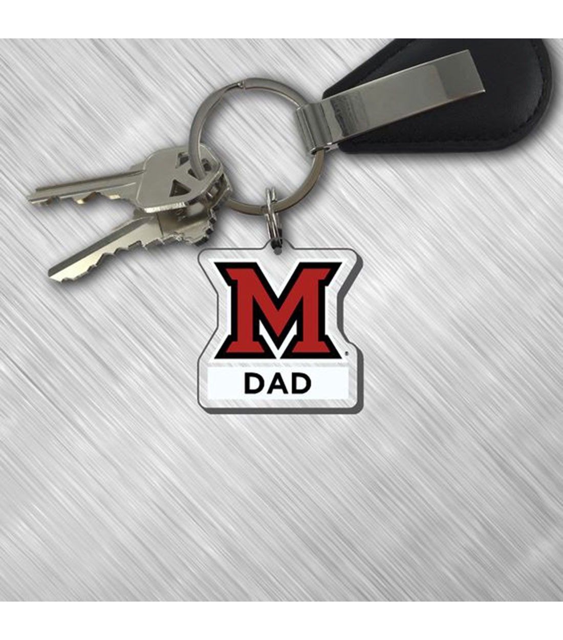 Miami University Block "M" Dad Keychain