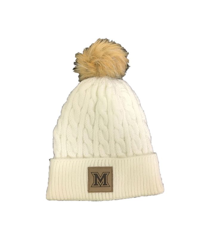 Miami University Cable Knit Winter Pom Hat