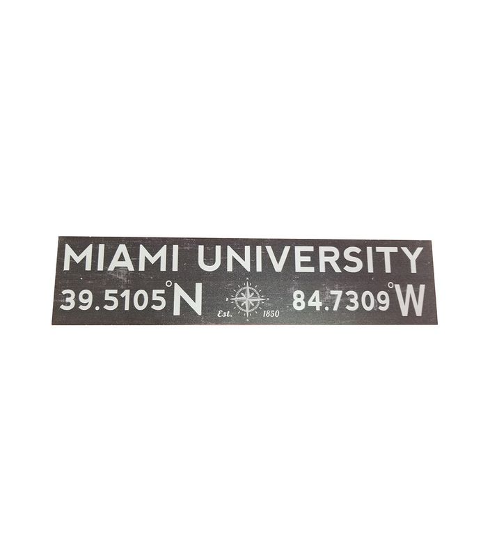 Miami University Coordinates 13"x3" Wooden Block