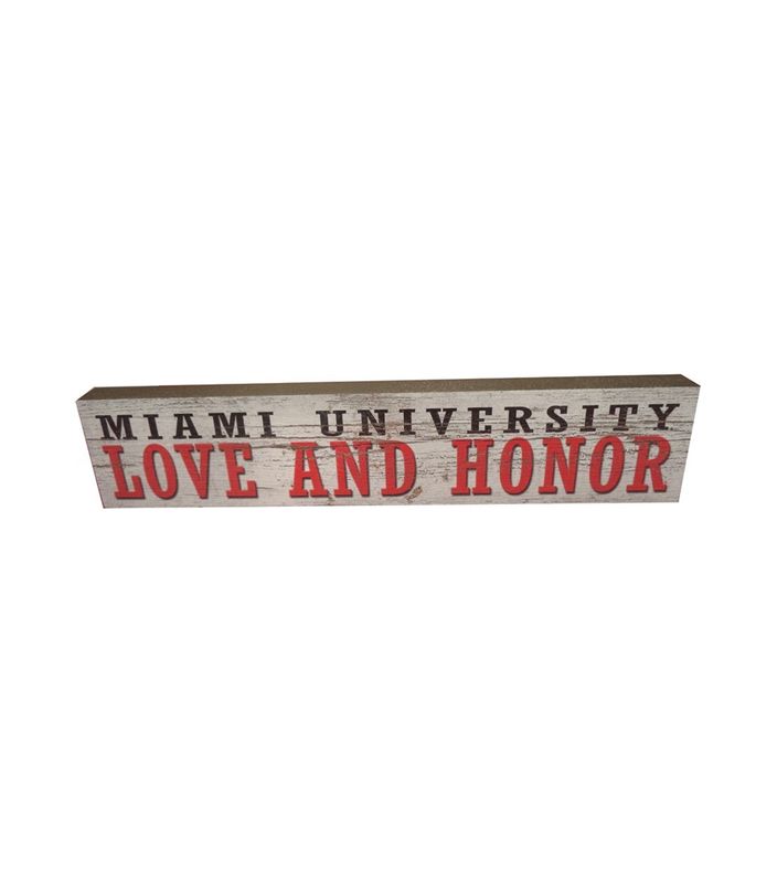 Miami University Distressed Table Top Wooden Stick Art