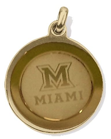 Miami University Gold Pendant Charm with Block "M" Logo 12