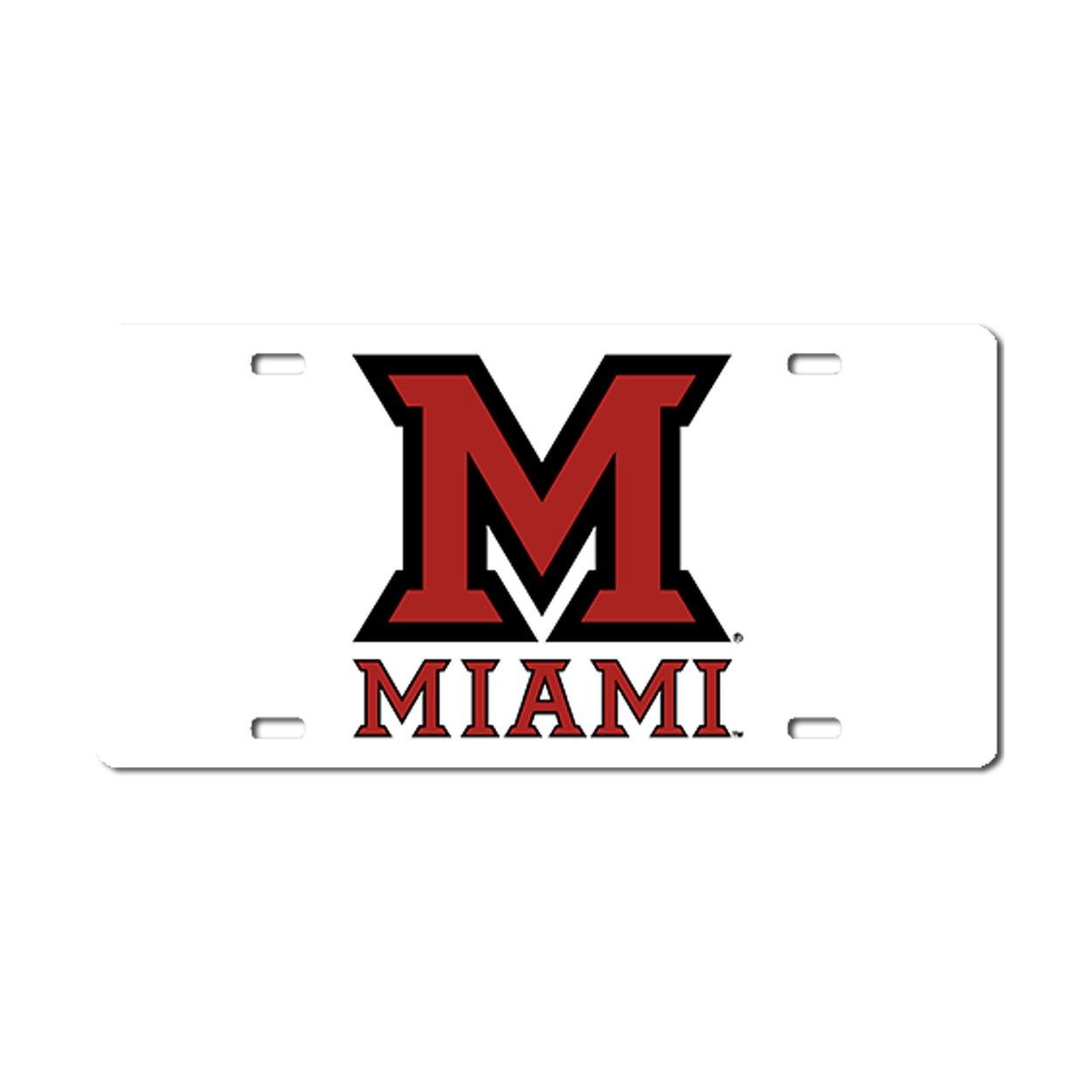 Miami University M Logo over MIAMI License Plate