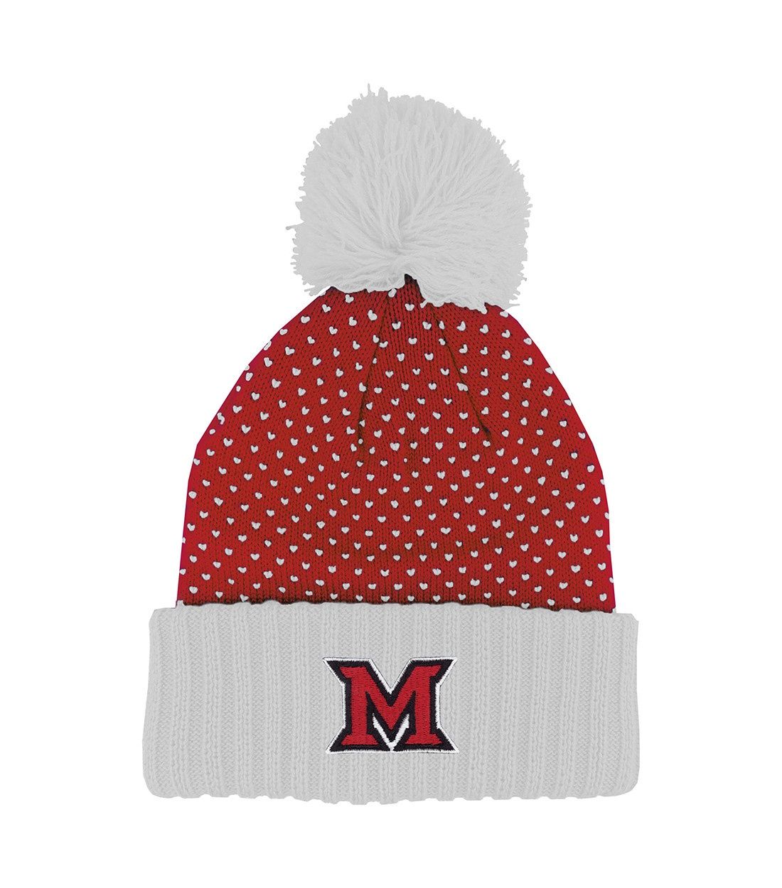 Miami University Logo Pom Hat with Polka Dots