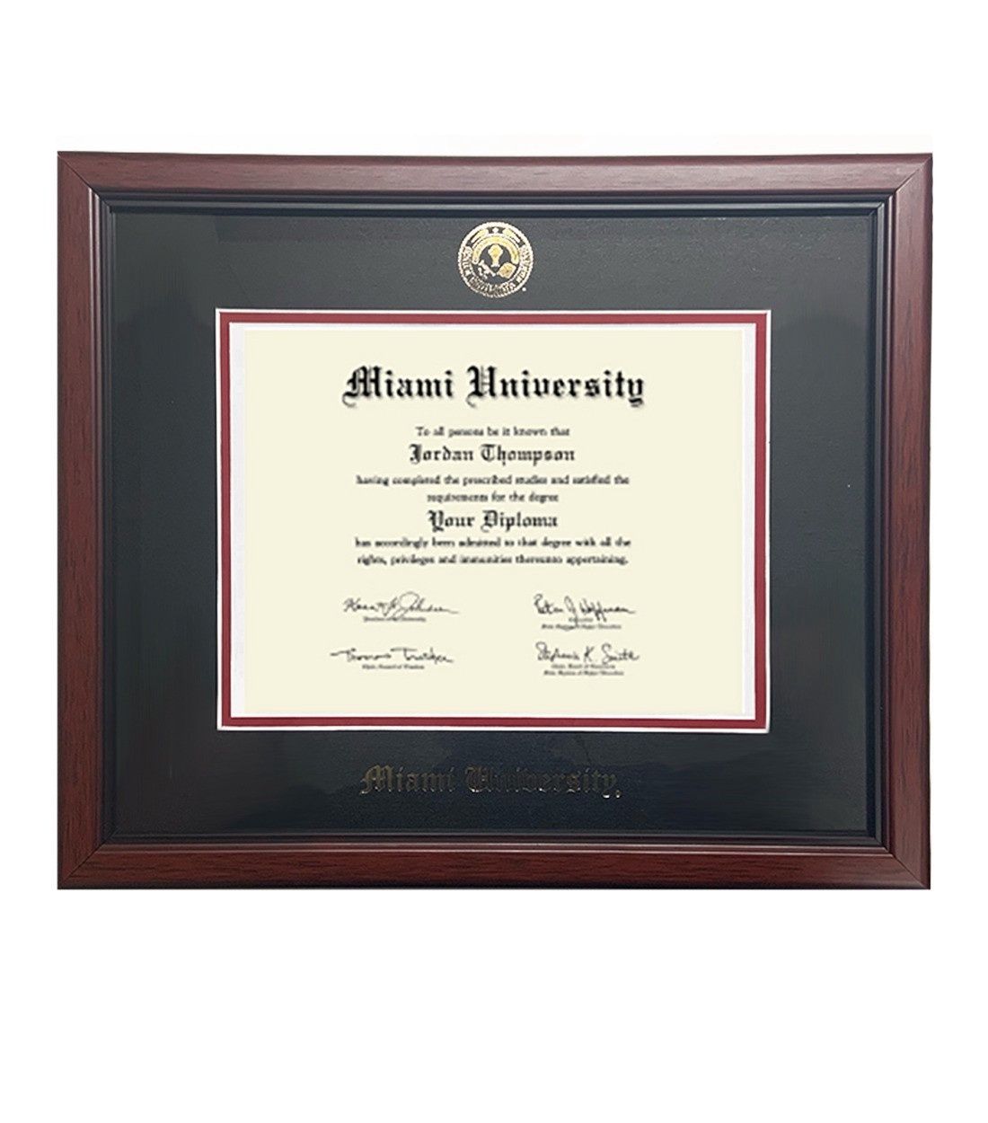 Miami University Mahogany Diploma Frame