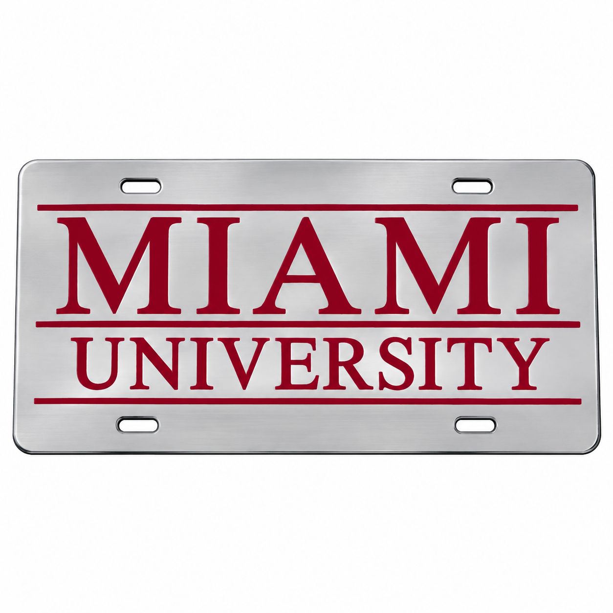 Miami University Mirror Front License Plate