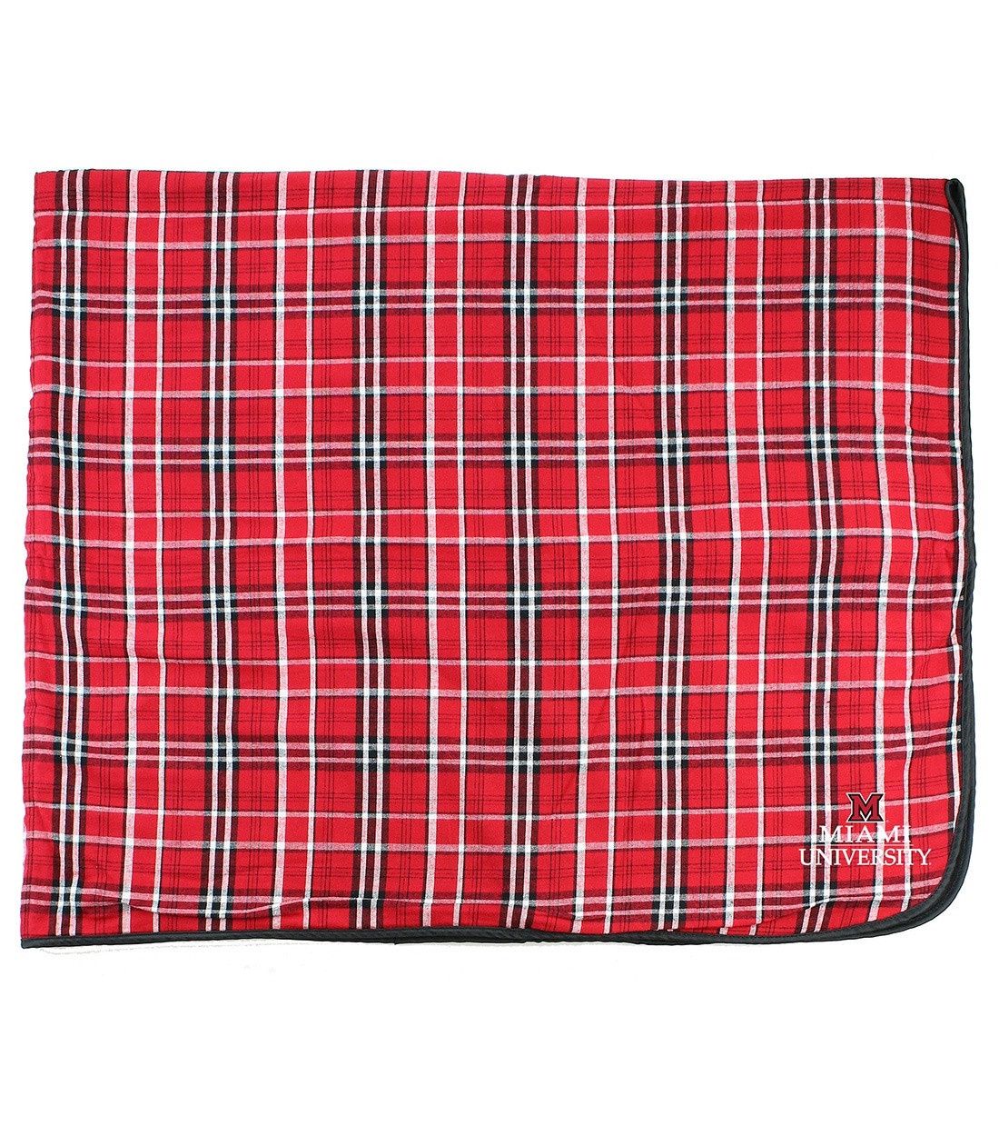 Miami University Red &amp; Black Flannel Blanket