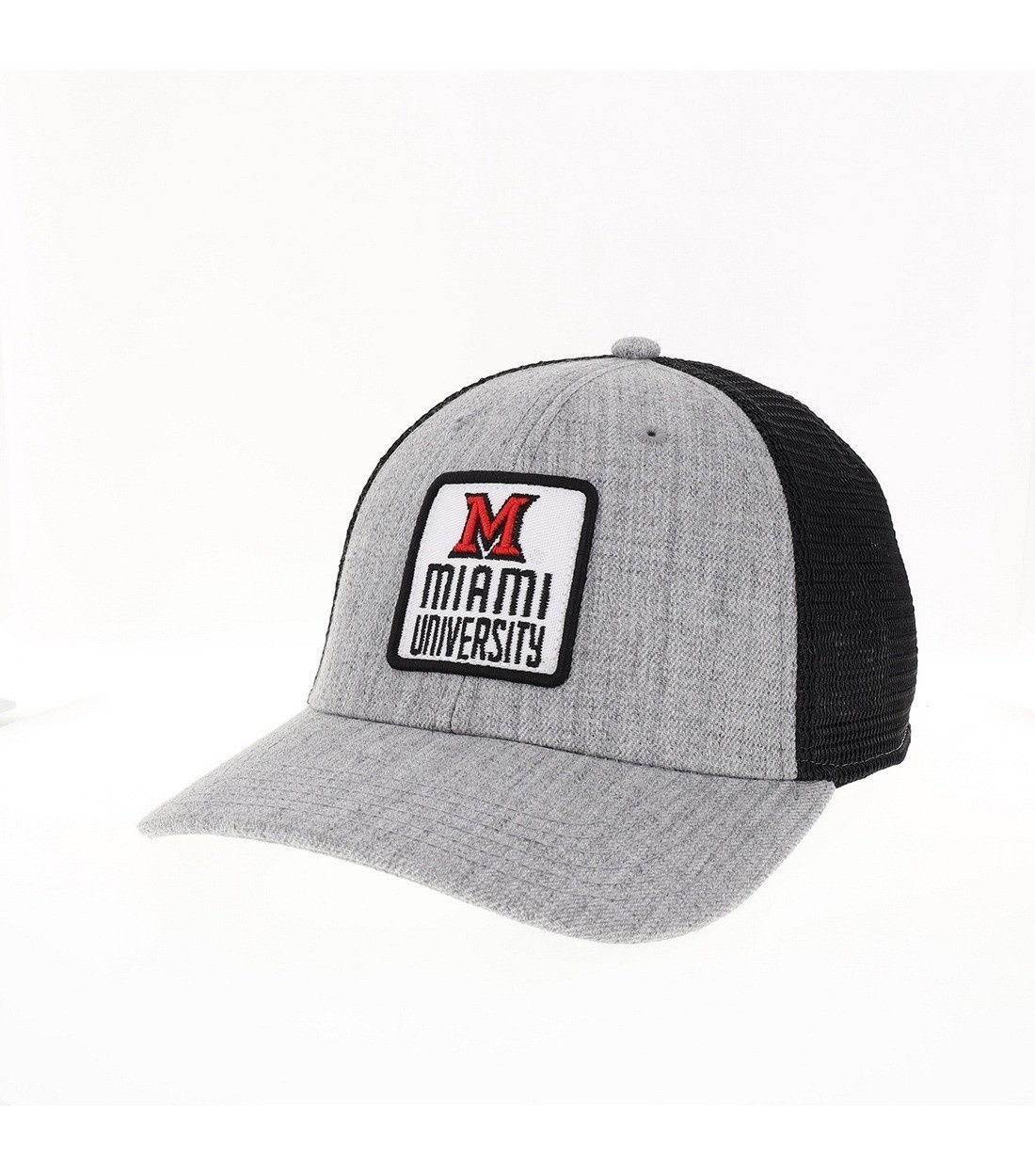 Miami University White Patch GRAY Low Profile Trucker Hat