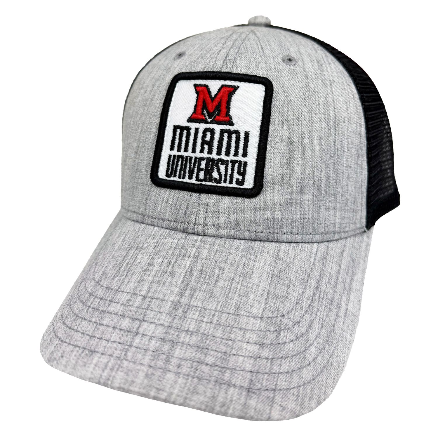 Miami University RedHawks Legacy Heather Grey/Black Lo-Pro Snapback Trucker Hat – Adjustable LPS Cap
