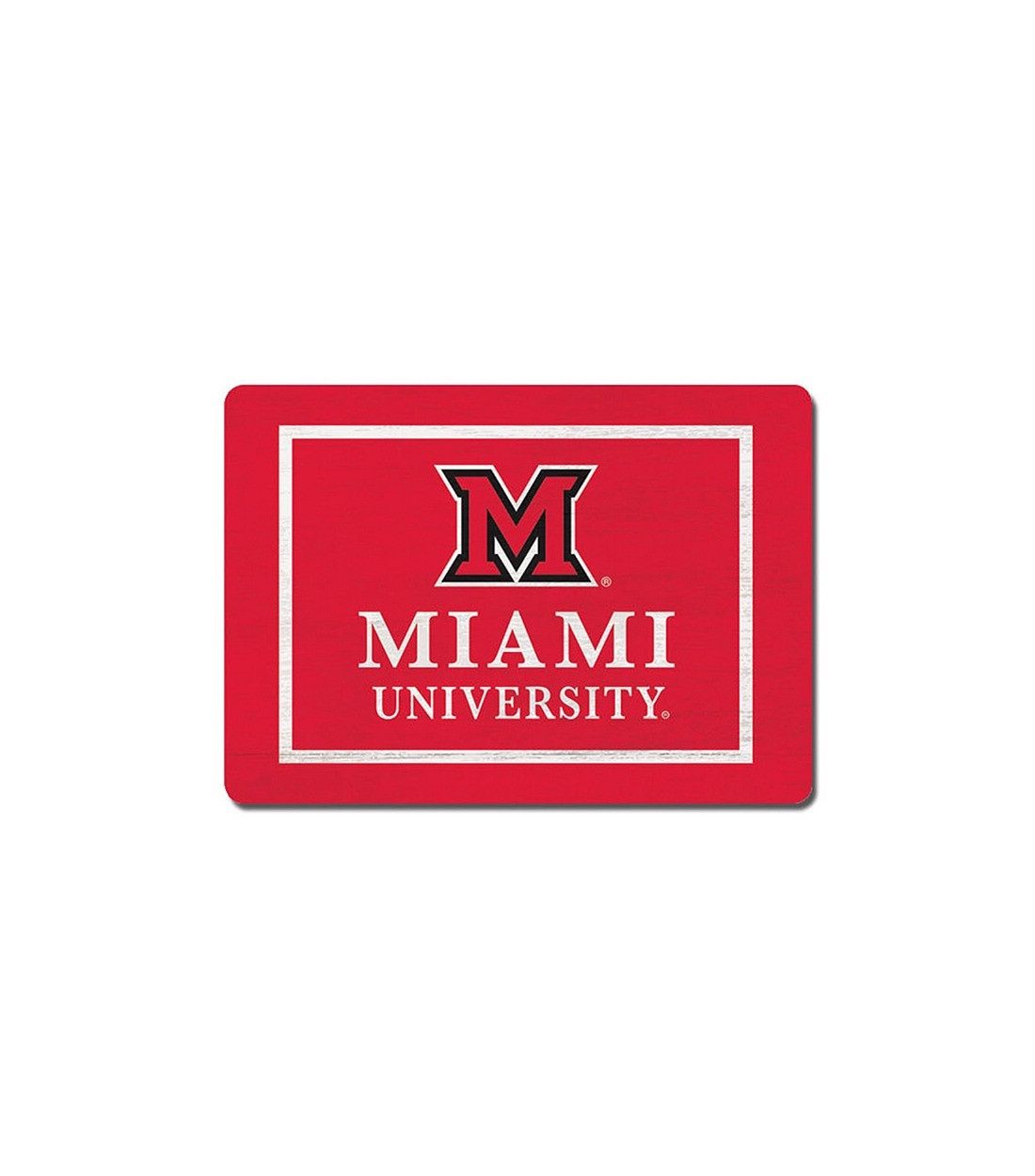 Miami University Red Wooden Magnet