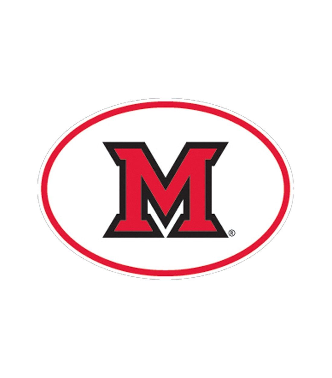 Miami University White Oval Automotive Decal