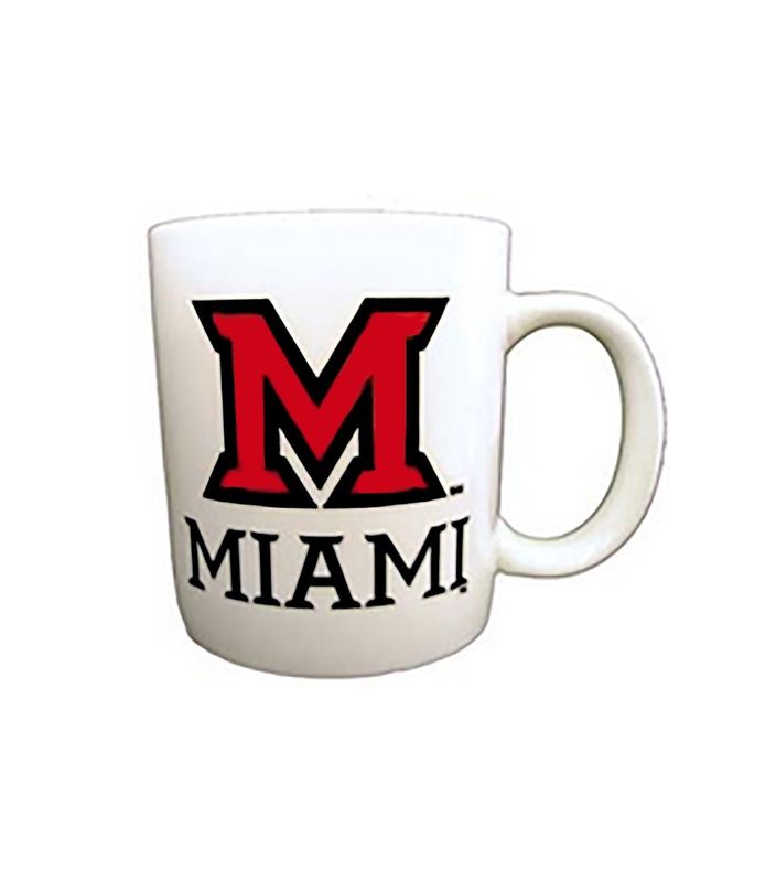 Miami Unviersity Block "M" over Miami White Mug