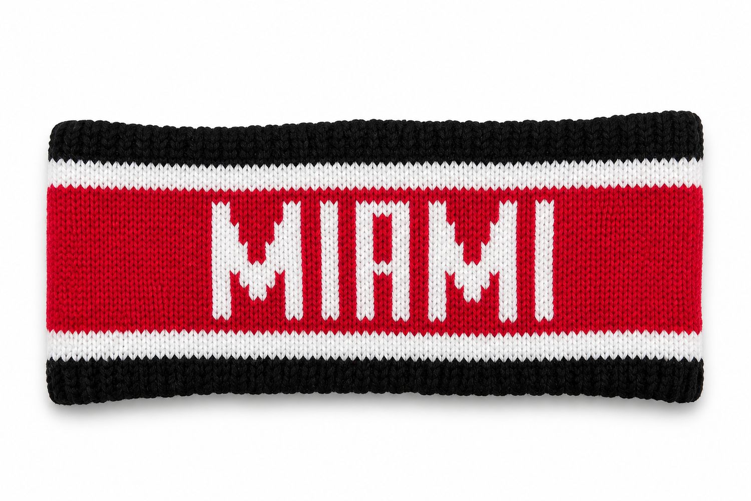 LogoFit Miami University RedHawks Red/Black/White Sewn Headband